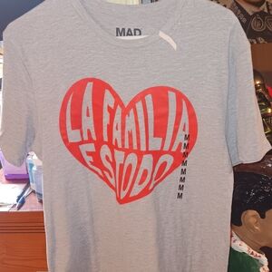 Kids' Gray Tee with Red Heart Graphic